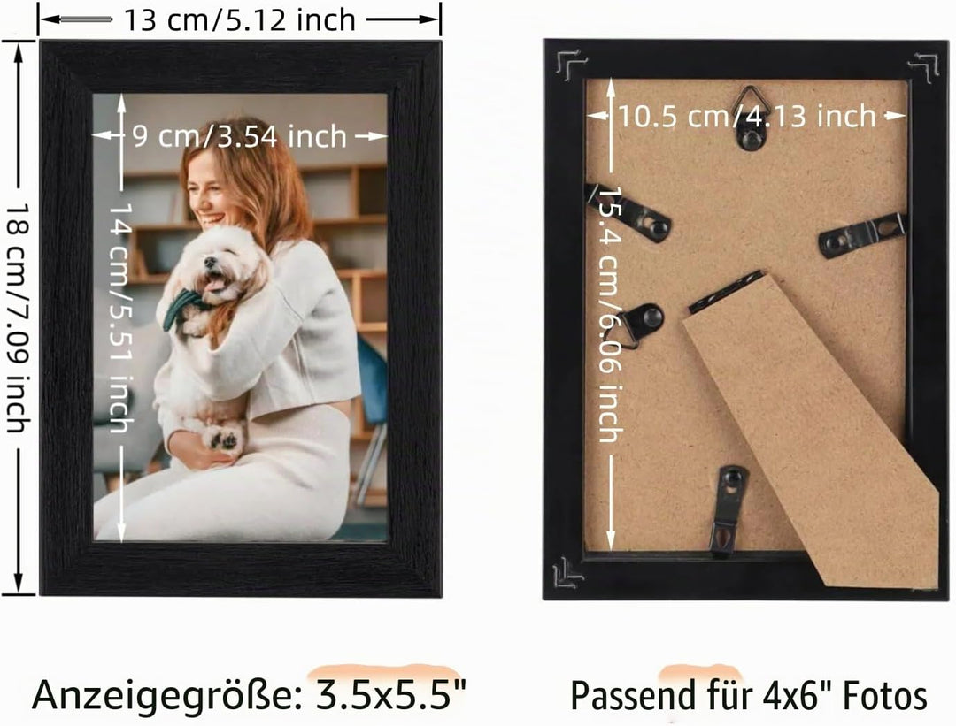 Giftgarden 12 Stück Bilderrahmen Set 10x15 cm für 15x10 Fotos und Bilder, Schwarz Fotorahmen Collage