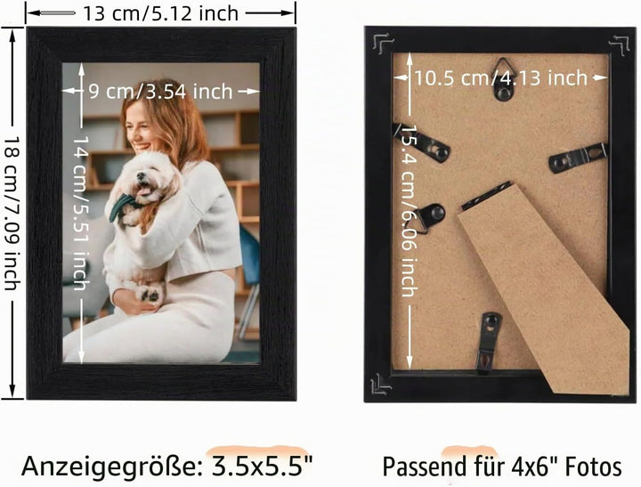 Giftgarden 12 Stück Bilderrahmen Set 10x15 cm für 15x10 Fotos und Bilder, Schwarz Fotorahmen Collage