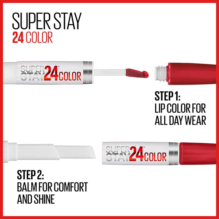 Maybelline New York Super Stay 2 Step Lipsticks, Continuous Coral, 1.8g