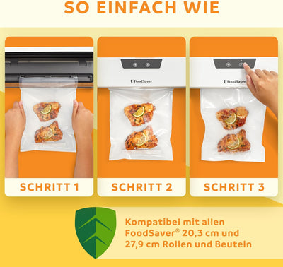 FoodSaver Everyday Vakuumiergerät | hält Lebensmittel bis zu 5X länger frisch | Vakuumierer in kompa