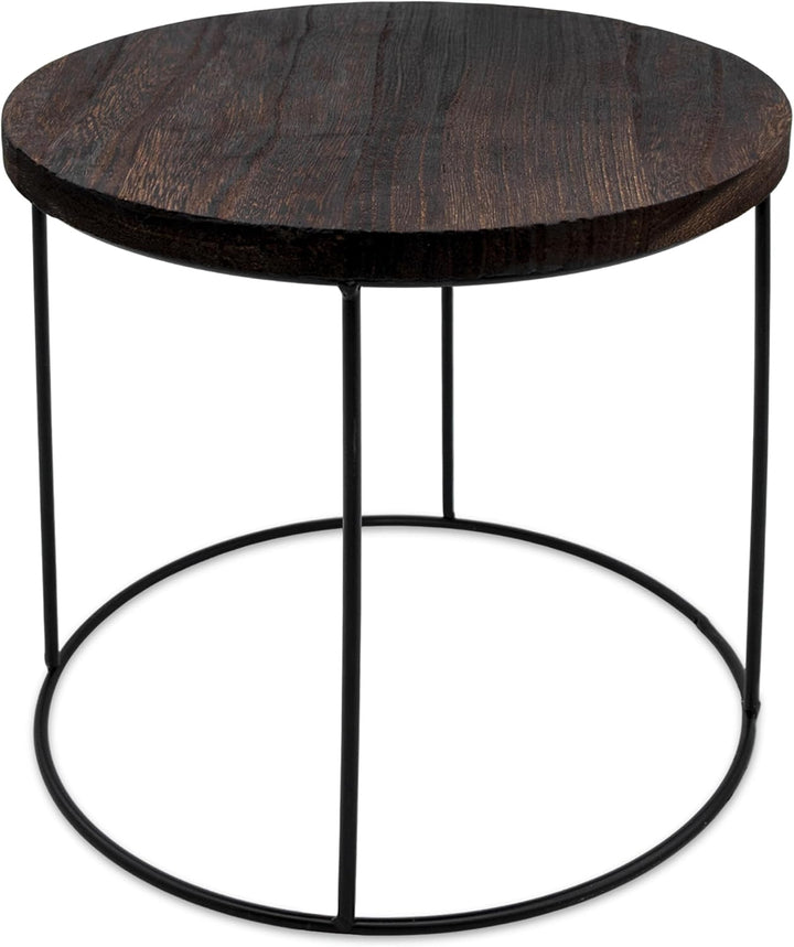 Holz Blumenhocker rund - 2er Set - Pflanzenhocker Hocker Blumenständer Pflanzenständer
