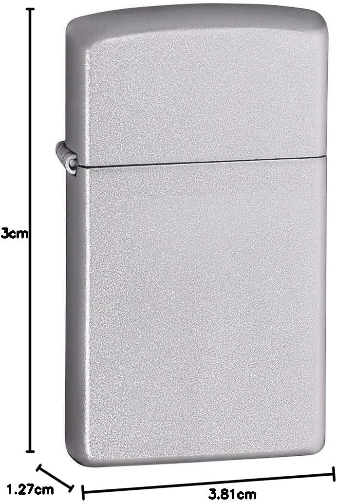 Zippo 1605 60001179 Satin Finish Slim Feuerzeug, Messing, Satin Finish