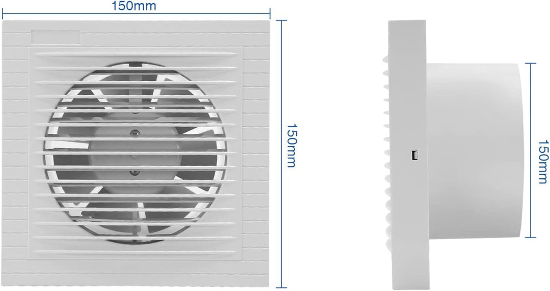 Badlüfter 150mm Abluftventilator Wandventilator badlüfter,Leise Weiss Ventilator,für Bad Küche Kelle