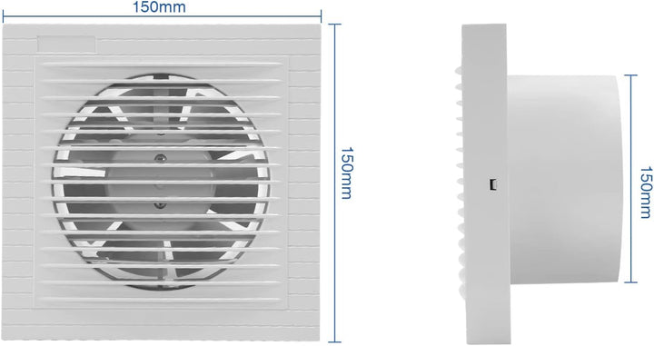 Badlüfter 150mm Abluftventilator Wandventilator badlüfter,Leise Weiss Ventilator,für Bad Küche Kelle