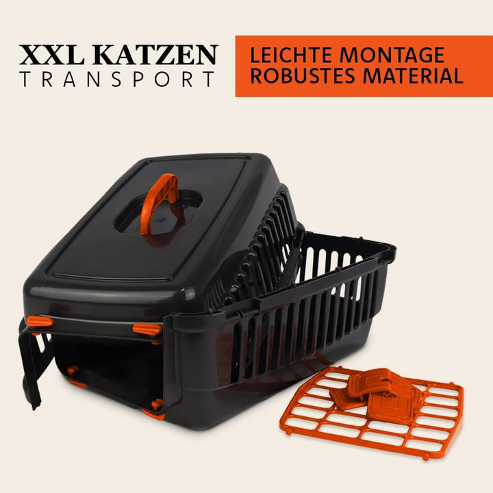 Katzen-Transportbox-Robuste Hartschalen | Strapazierfähige Katzenbox | Robuste Katzenbox aus Hartpla