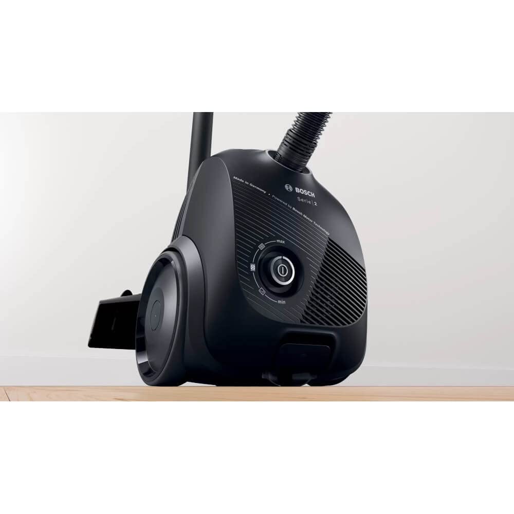 Bosch BGLS2BA1 Series 2 Staubsauger mit Beutel, 3.5 L, 600 W, 80 dB, 8 Meter Kabel, Schwarz