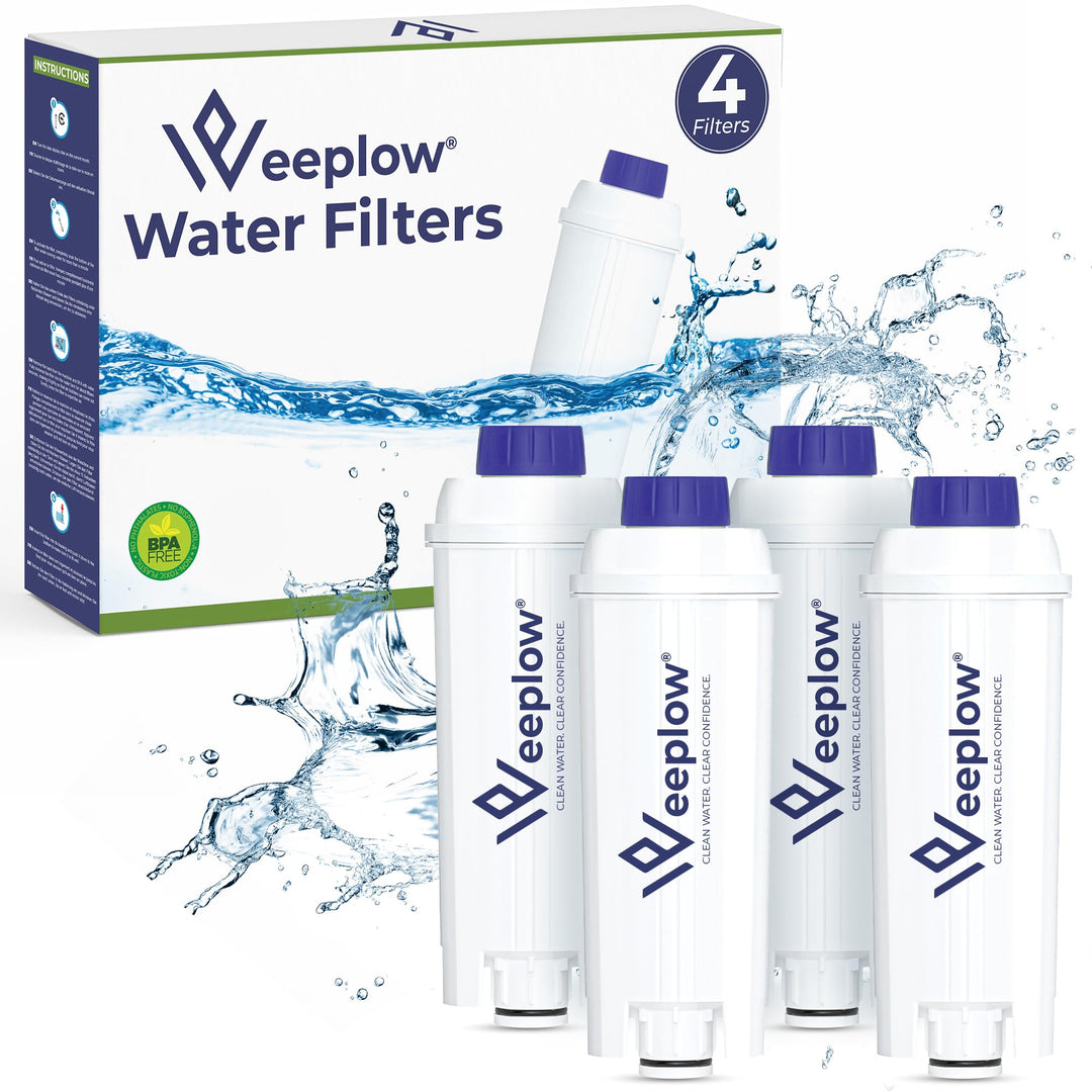 Weeplow® - 4 Wasserfilter Kompatibel mit Delonghi Magnifica, Dinamica, Autentica, PrimaDonna, DLSC00