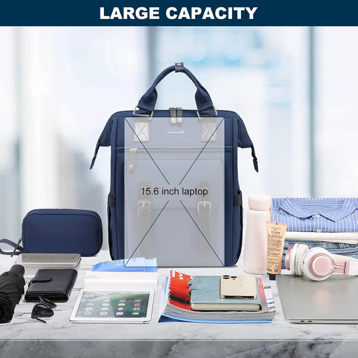 LOVEVOOK Rucksack Damen Gross, 17 Zoll Laptoptasche Schulrucksack Mädchen Teenager Reiserucksack Arb