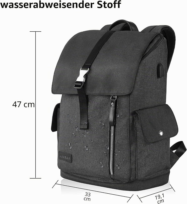 KROSER Laptop Rucksack 17,3 Zoll Damen Herren Schultasche Tagesrucksack Wasserabweisend Grosse Gepäc