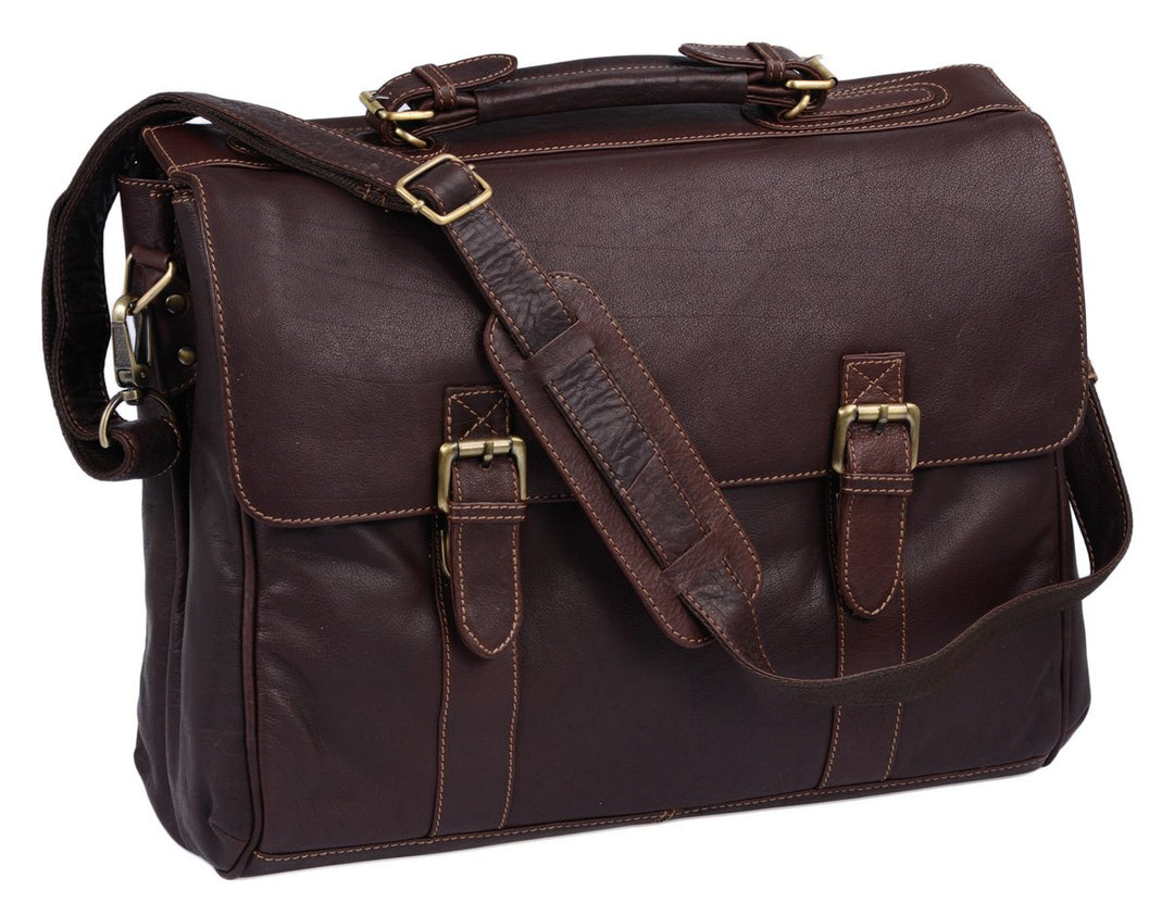 LEAS Oxford - Aktentasche Echt-Leder, dunkelbraun Classic Bags