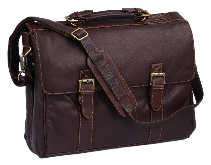 LEAS Oxford - Aktentasche Echt-Leder, dunkelbraun Classic Bags