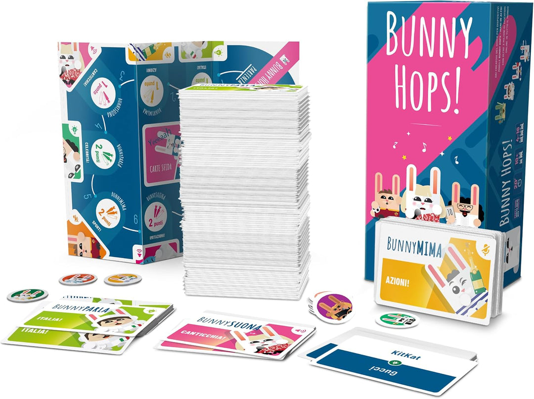 Asmodee Bunny Hops, Brettspiel, Partyspiel, 4-16 Spieler, ab 14 Jahren, italienische Ausgabe
