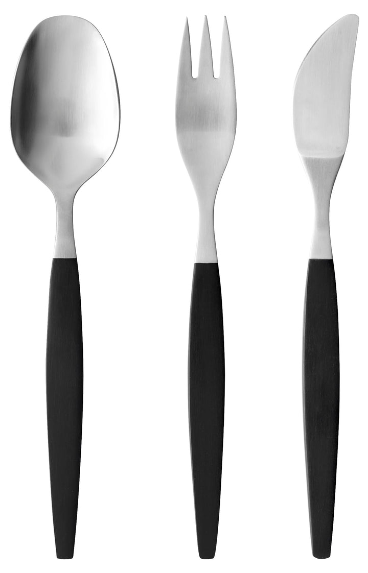 Gense Focus de Luxe Besteckset 12 Teilen Schwarzer/matter Stahl, Schwarzer/Matter Stahl