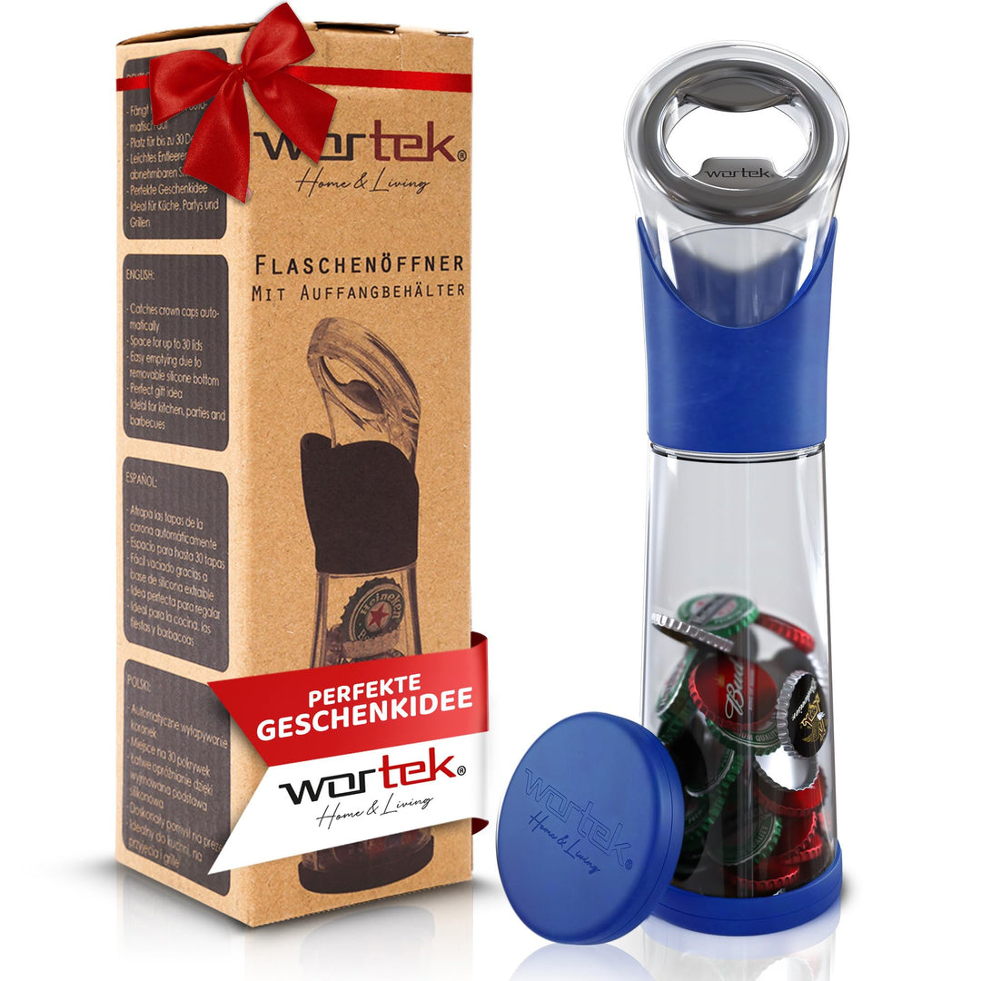 wortek Flaschenöffner mit Auffangbehälter Getränkeöffner Geschenke für Männer Weihnachten - Bier Ges