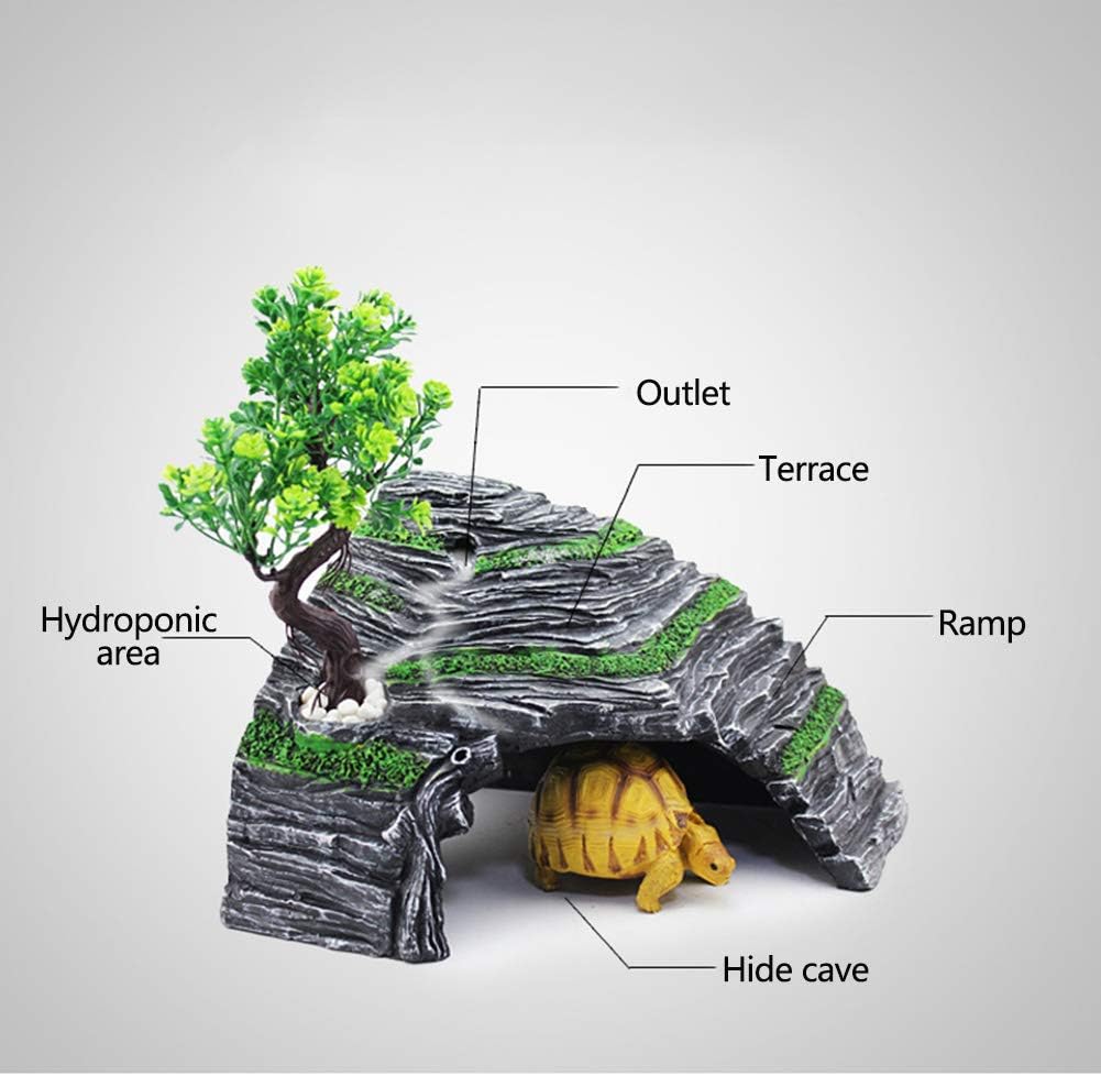 OMEM Reptilienbox Unterschlupf Terrarium Versteck Höhlen Schildkröte Rampe Basking Platform Habitat