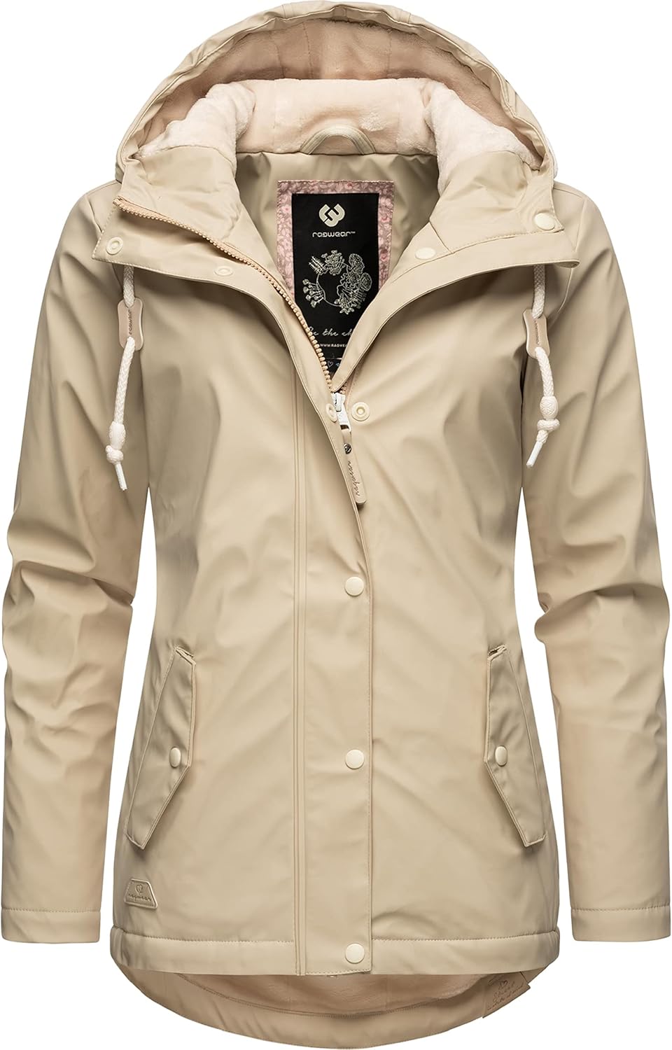 Ragwear Damen Winterjacke kurze Regenjacke wasserdicht warm gefüttert mit Kapuze Marge XS-6XL XS San
