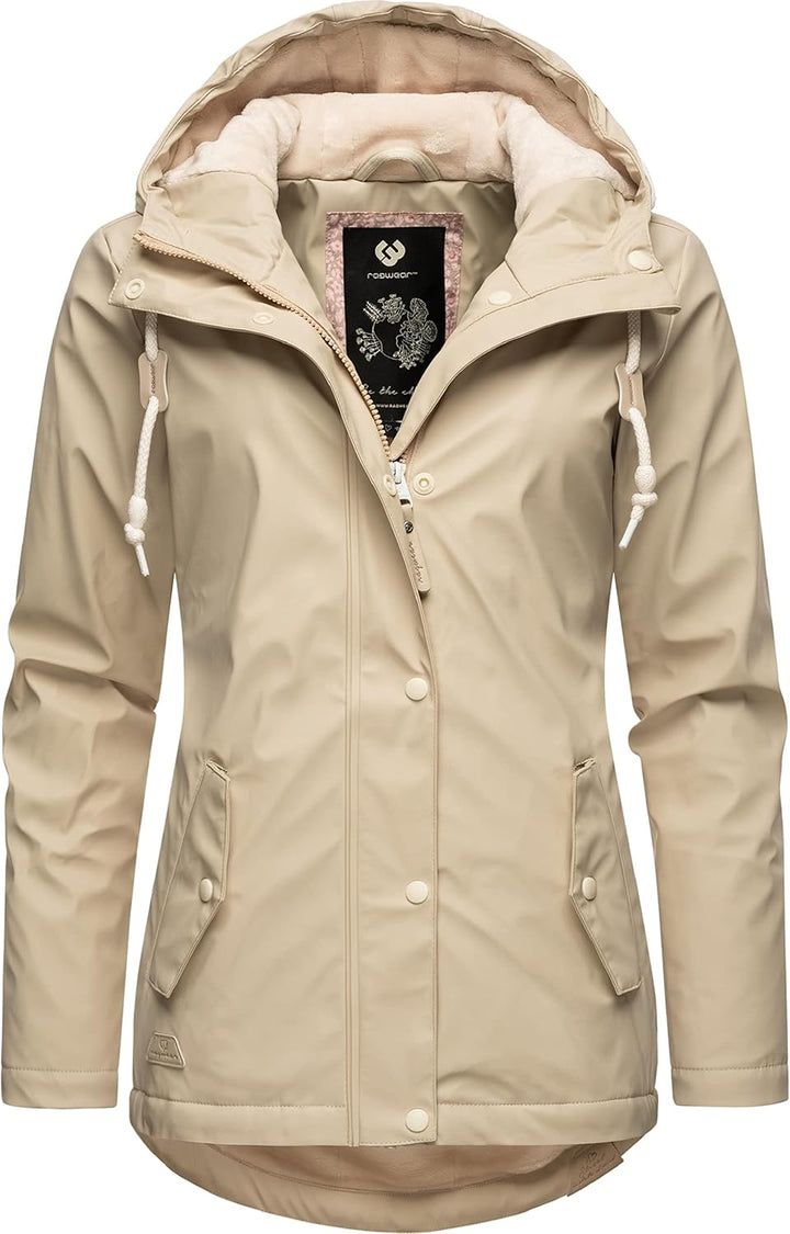 Ragwear Damen Winterjacke kurze Regenjacke wasserdicht warm gefüttert mit Kapuze Marge XS-6XL XS San