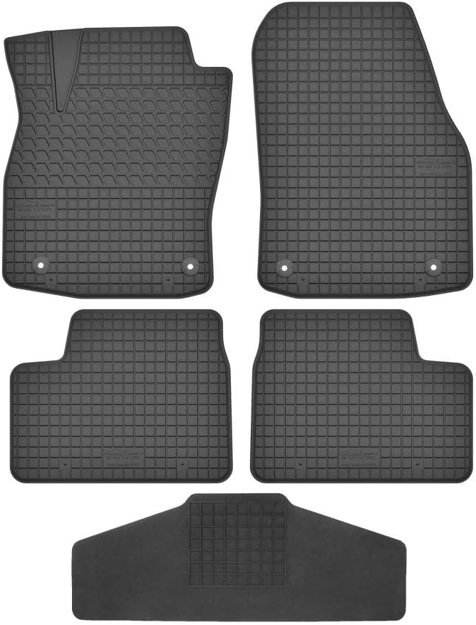 Fussmatten Vorne, Hinten + Tunnel Matte 5er Set für Opel Astra H 2004-2012 3 Gummi Gumimatten Vorne,