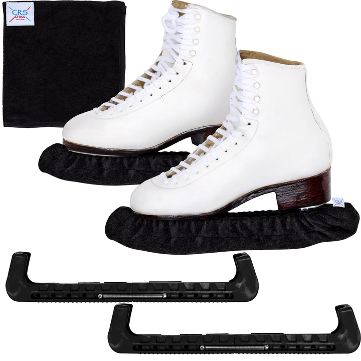 CRS Cross Skate Guards, Soakers and Towel Gift Set - Ice Skating Guards and Soft Skate Blade Covers