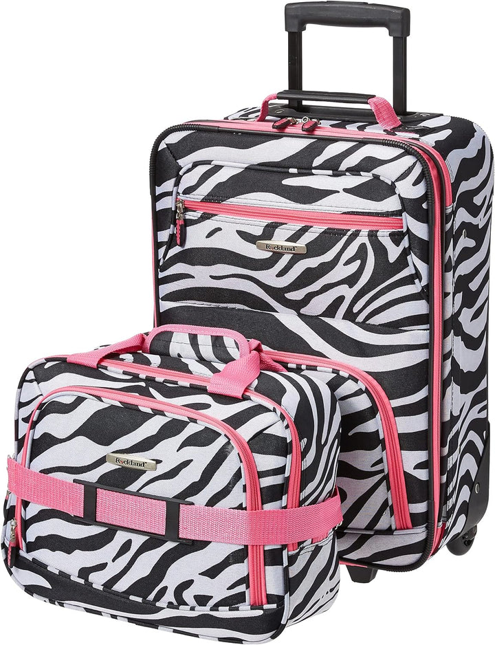 Rockland Fashion Softside Gepäck-Set, aufrecht stehend, pink Zebra, Einheitsgrösse, Fashion Softside