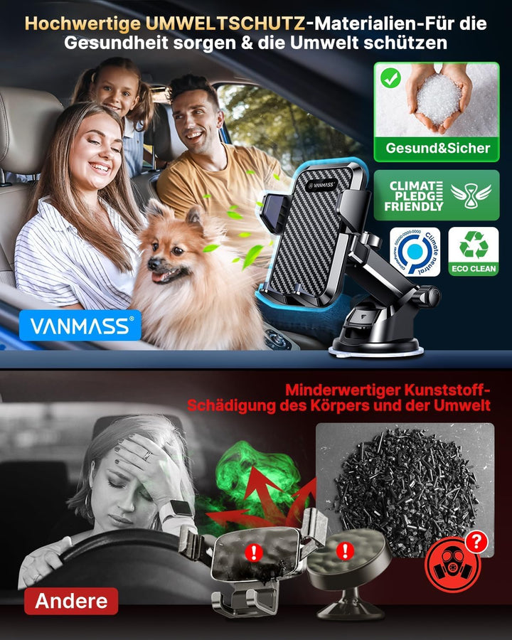 VANMASS Handyhalterung Auto 2022 Upgrade Version Handy Halterung Auto 3 in 1 Kfz Handyhalterung Lüft