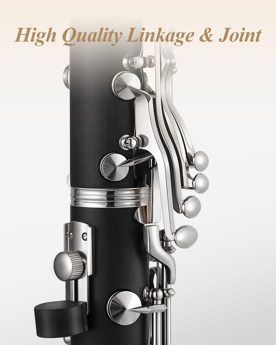 Eastar B-Klarinette für Anfänger, Ebonit Klarinette vernickelt mit 2 Birnen, 3 Blättern, weissen Han