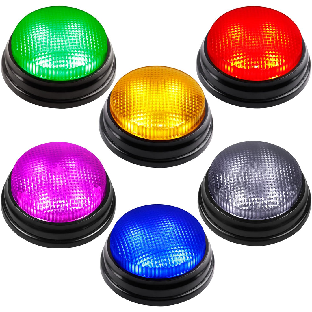 BEAN LIEVE Buzzers for Trivia Games - Set of 6 Game Buzzers, Compact Portable Buzzers for Classroom