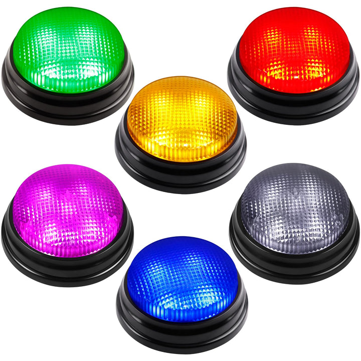 BEAN LIEVE Buzzers for Trivia Games - Set of 6 Game Buzzers, Compact Portable Buzzers for Classroom