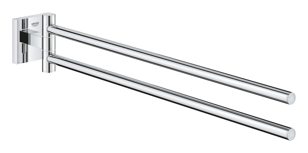 GROHE Start Cube - Handtuchhalter (2-armig schwenkbar, verdeckte Befestigung, verschraubbar), chrom,