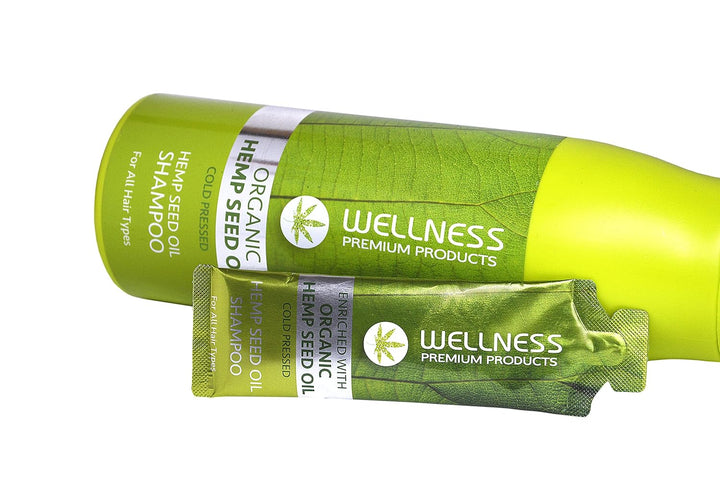WELLNESS PREMIUM PRODUCTS VolumePLEX Hemp Shampoo | 500 ml | Befeuchtend | Bio-Hanf Shampoo Damen He