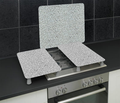 WENKO WENKO Herdabdeckplatte Universal Granit 2er Set, für Glaskeramik-, Elektro- und Gasherde, auch