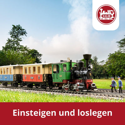 LGB 70307 Gartenbahn Starterset Personenzug– L70307, Gartenbahn-Modelleisenbahn, mit Lokomotive und