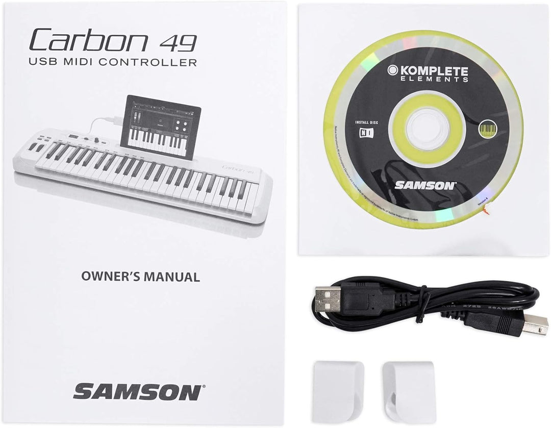 Samson Carbon 49 USB/MIDI Controller Masterkeyboard 49 Tasten inkl. Native Elements Software, Schwar