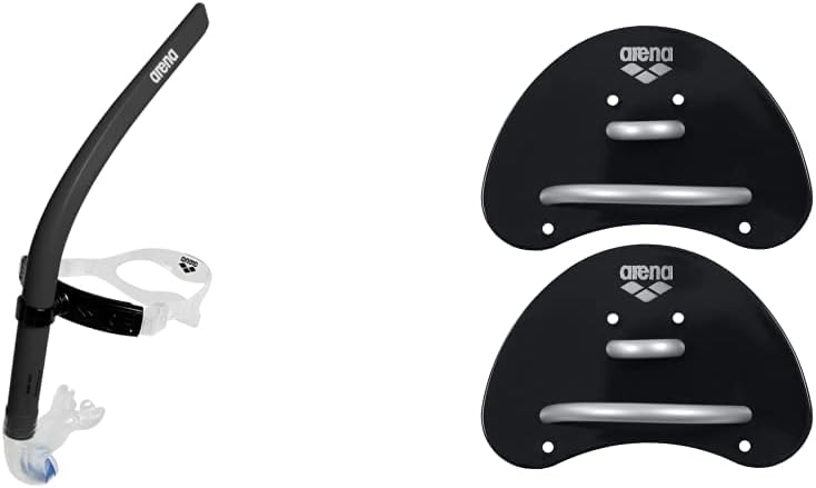 ARENA Unisex-Adult Swim Snorkel III Schnorchel, Schwarz, Einheitsgrösse & Unisex Elite Finger Paddel
