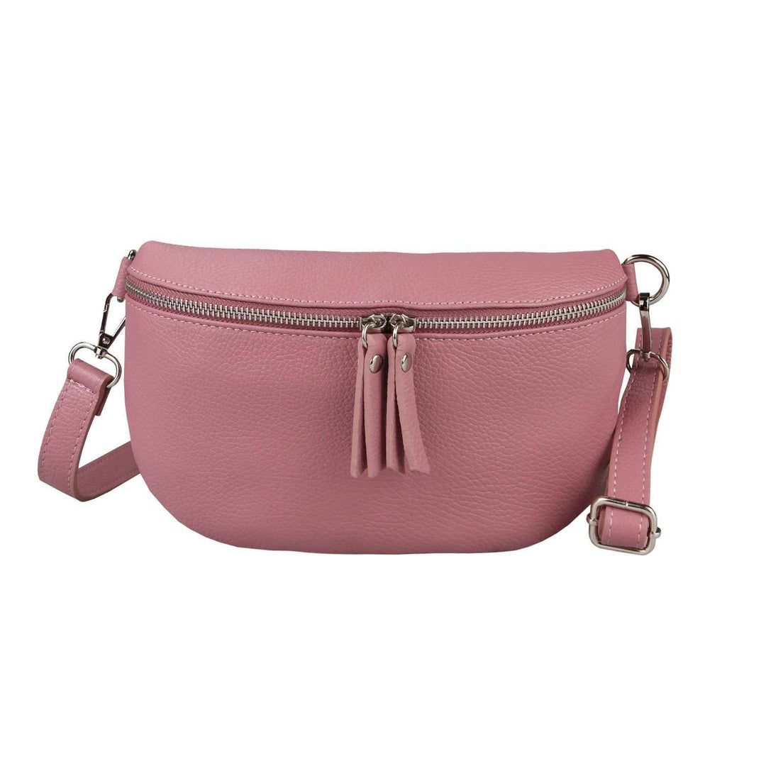 OBC Made in Italy Damen Leder Tasche Handytasche Gürteltasche Crossbody Hüfttasche Bauchtasche Umhän