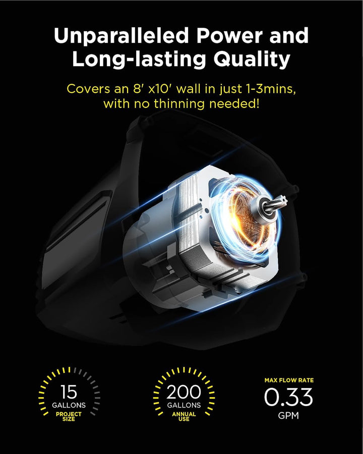 InoKraft Airless Farbsprüher MaXpray M3 Plus, fortschrittliche Produktivität und Effizienz, Robustes