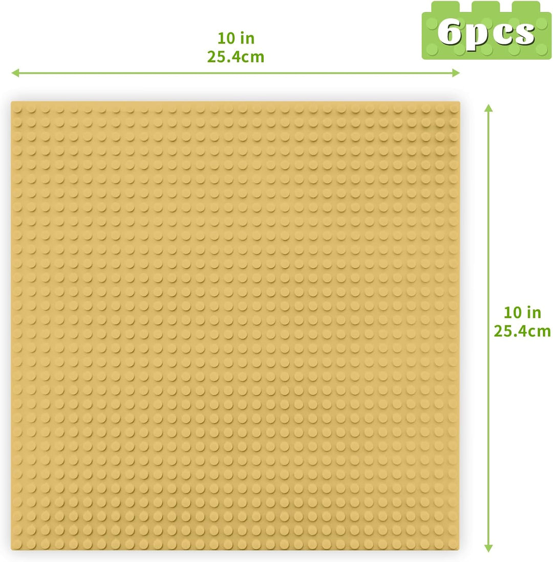 WYSWYG Platten-Set, 6 Bauplatte 25 * 25cm als Grundplatte, Kompatibel,Sandfarbe Beige, Beige