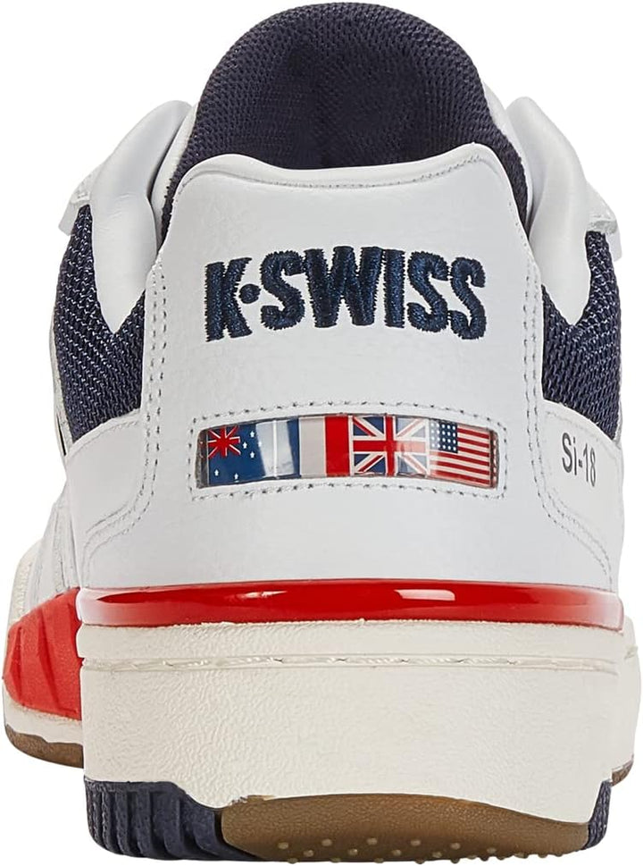 K-Swiss Herren SI-18 Rival Sneaker 40 EU Brilliant White Navy Red, 40 EU Brilliant White Navy Red