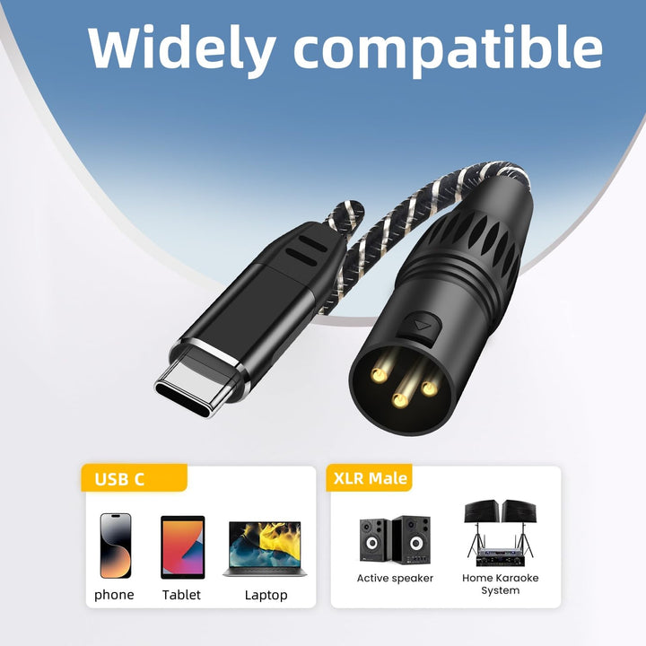 USB C auf XLR Audiokabel,2M Type C auf XLR Male Output Stereo Kabel,für Verstärker, Lautsprecher, Mi