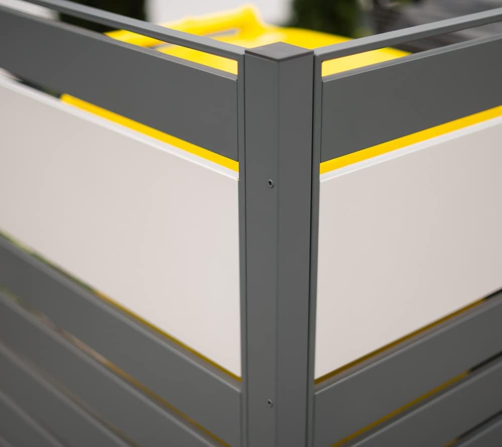 WESTMANN 2er Mülltonnenverkleidung Planum | Metall 160x80x120 cm Grau/Hellgrau | Mülltonnen Sichtsch