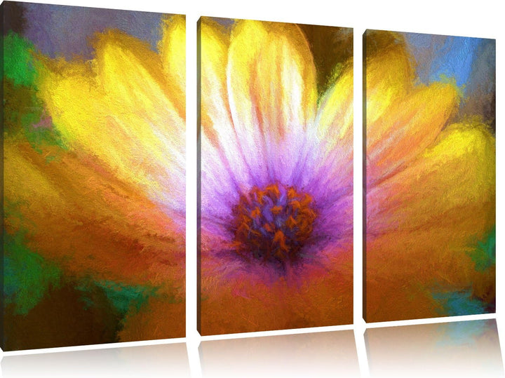 aussergewöhnliche Blume NewArt 3-Teiler Leinwandbild 120x80 Bild auf Leinwand, XXL riesige Bilder fe