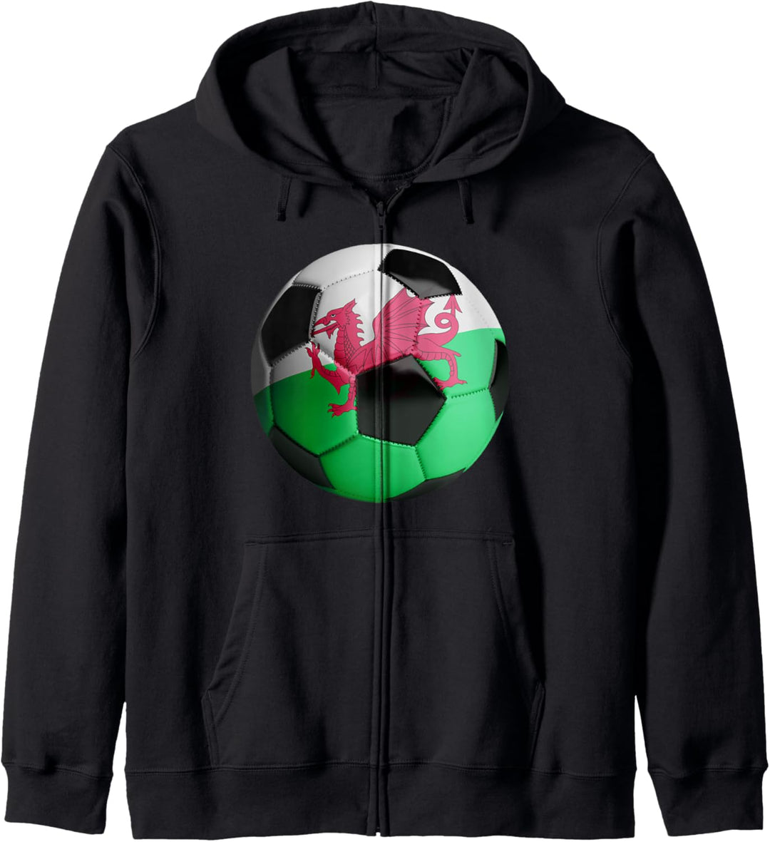 Fussball mit Flagge von Wales Kapuzenjacke