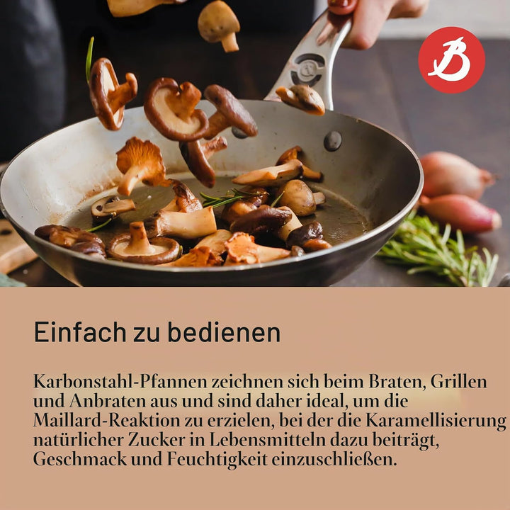 de Buyer - Bratpfanne MINERAL B PRO - 24 cm - 5680.24, Silber Durchmesser 24 cm, Durchmesser 24 cm