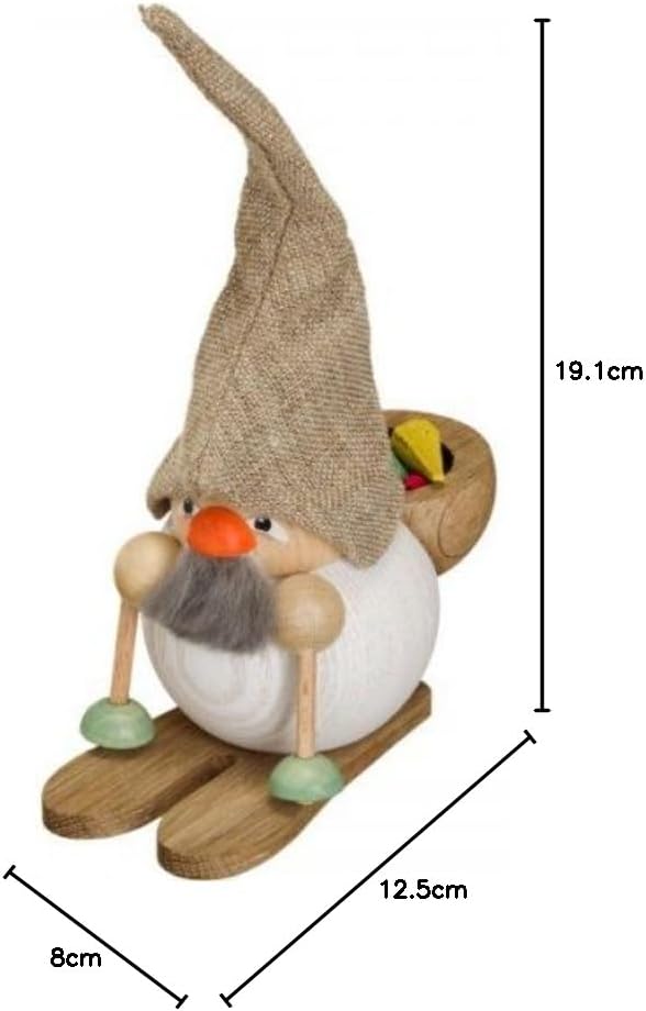 Seiffener Volkskunst | Räuchermann Figur | Waldzwerg 19 cm | Räucherfigur | Räuchermännchen Erzgebir