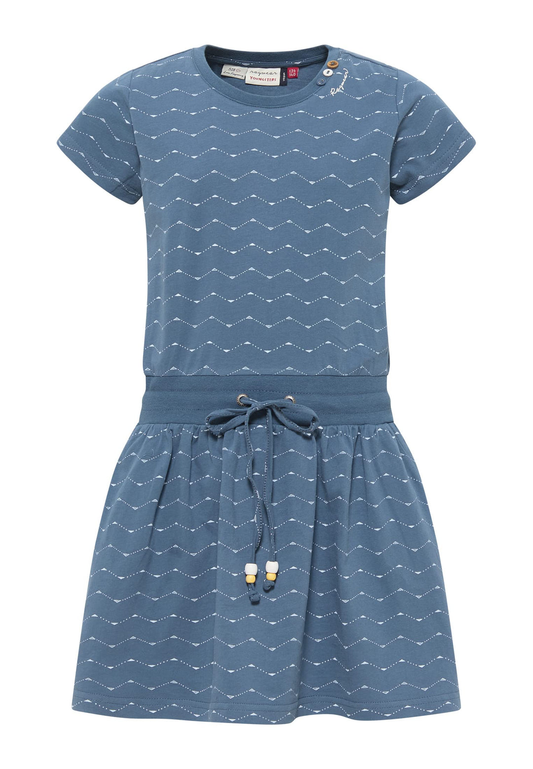 Ragwear Mädchen Kleid MAGY Zig ZAG Sommerkleid in sommerlichen Farben aus weicher Baumwolle 140 Blau