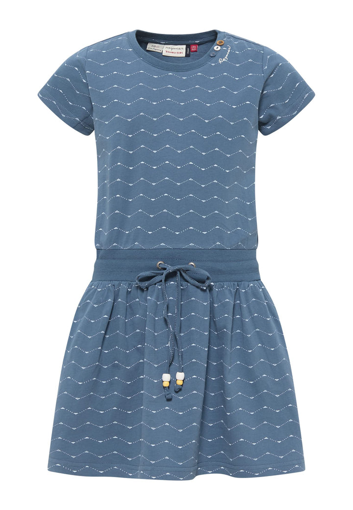Ragwear Mädchen Kleid MAGY Zig ZAG Sommerkleid in sommerlichen Farben aus weicher Baumwolle 140 Blau