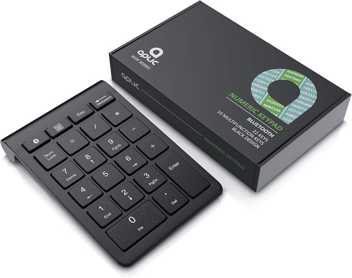 CSL - Numpad Bluetooth - Ziffernblock kabellos - Keypad mit 22 Tasten - 10 Multifunktionstasten Mult