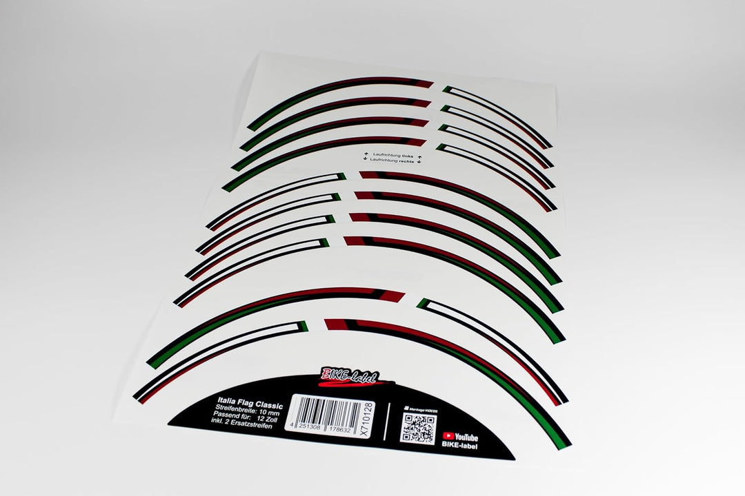 Tankpad Felgenrand Aufkleber Set 12 Zoll passend für Vespa GTS 125 + GTS Super 125 X710128 Classic F