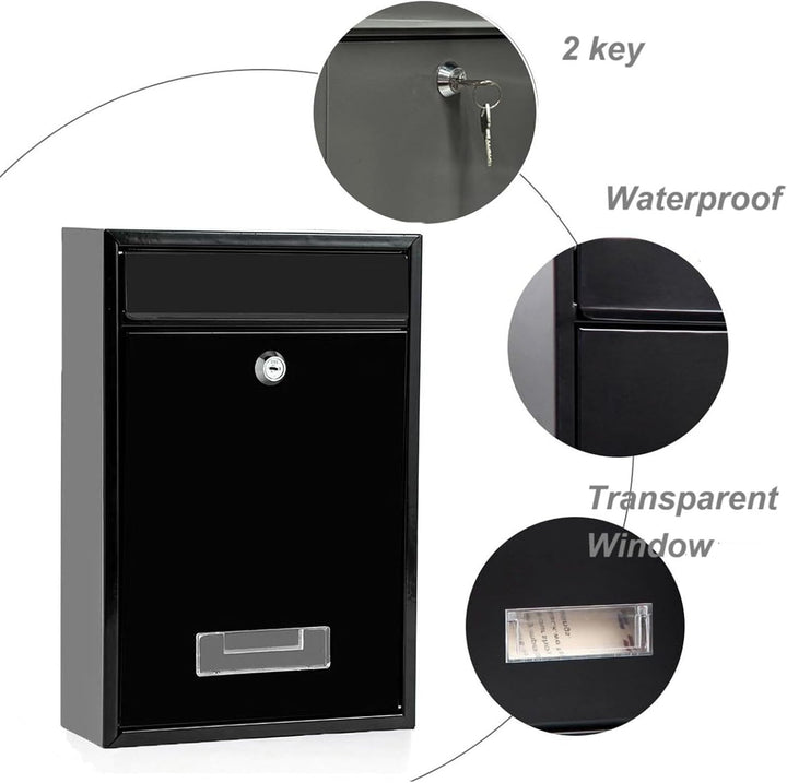 Wandbriefkasten, Briefkasten für aussen, wasserdichter Wandpostkasten für Briefe Stilvolle sichere P