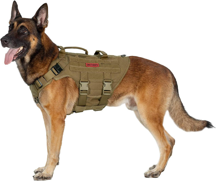 OneTigris Hundegeschirr, X Destroyer Taktisches Geschirr Hund 3 Griffe Heavy Duty Hundeweste mit Met